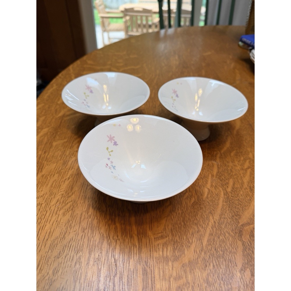 Set Of 3 Ben Seibel Impromptu Iroquois "House Of Flowers" Dessert /Fruit Bowls
